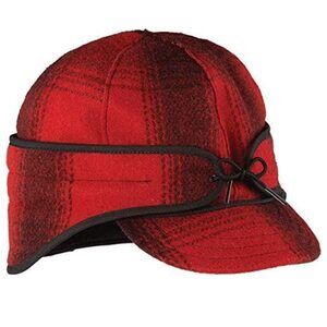 New Stormy Kromer 7 3/4 Size Red and Black Wool Rancher Hat
